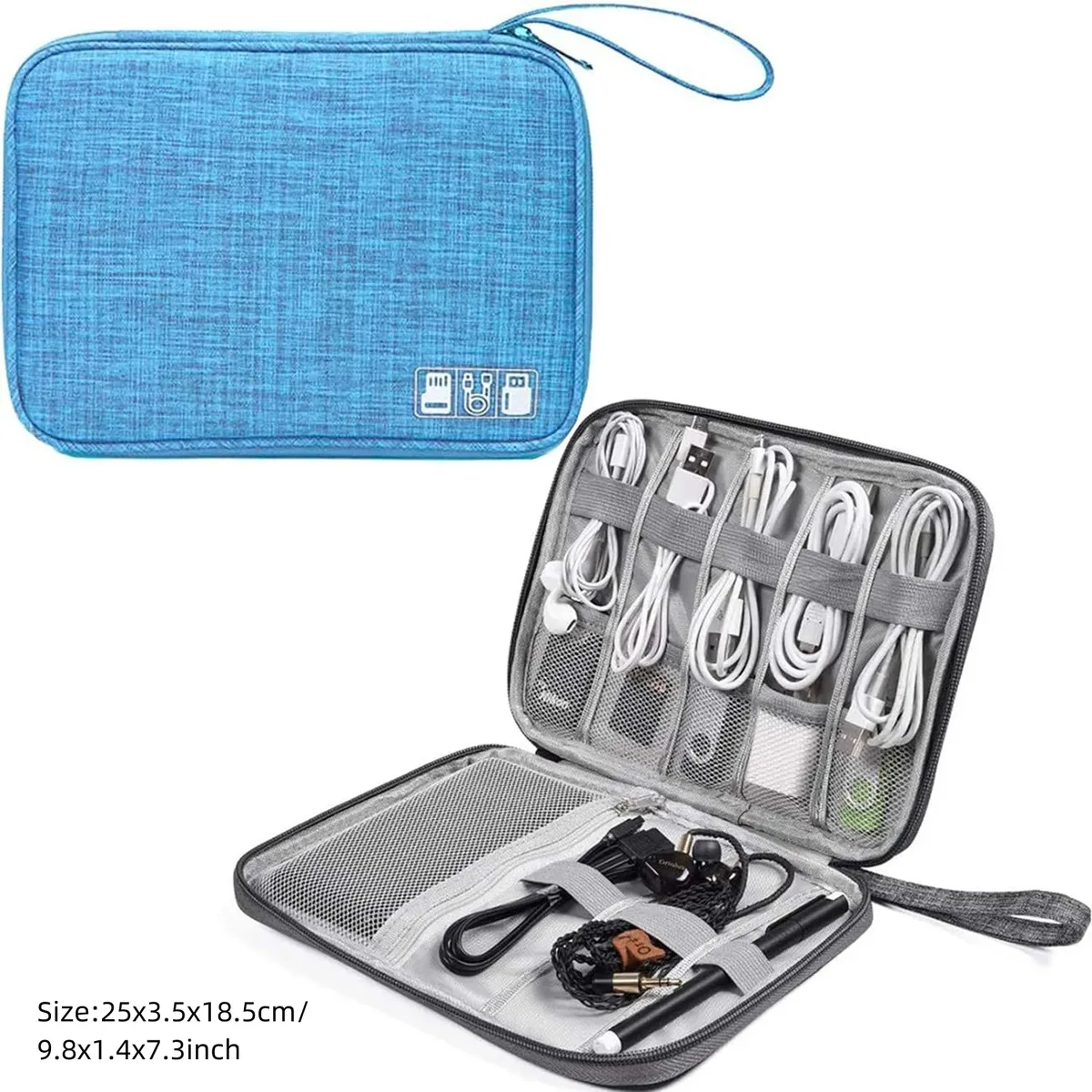 sac de rangement numérique portable, gadget usb, pochette de rangement de câbles étanche, appareils électroniques, accessoires, pack de fournitures