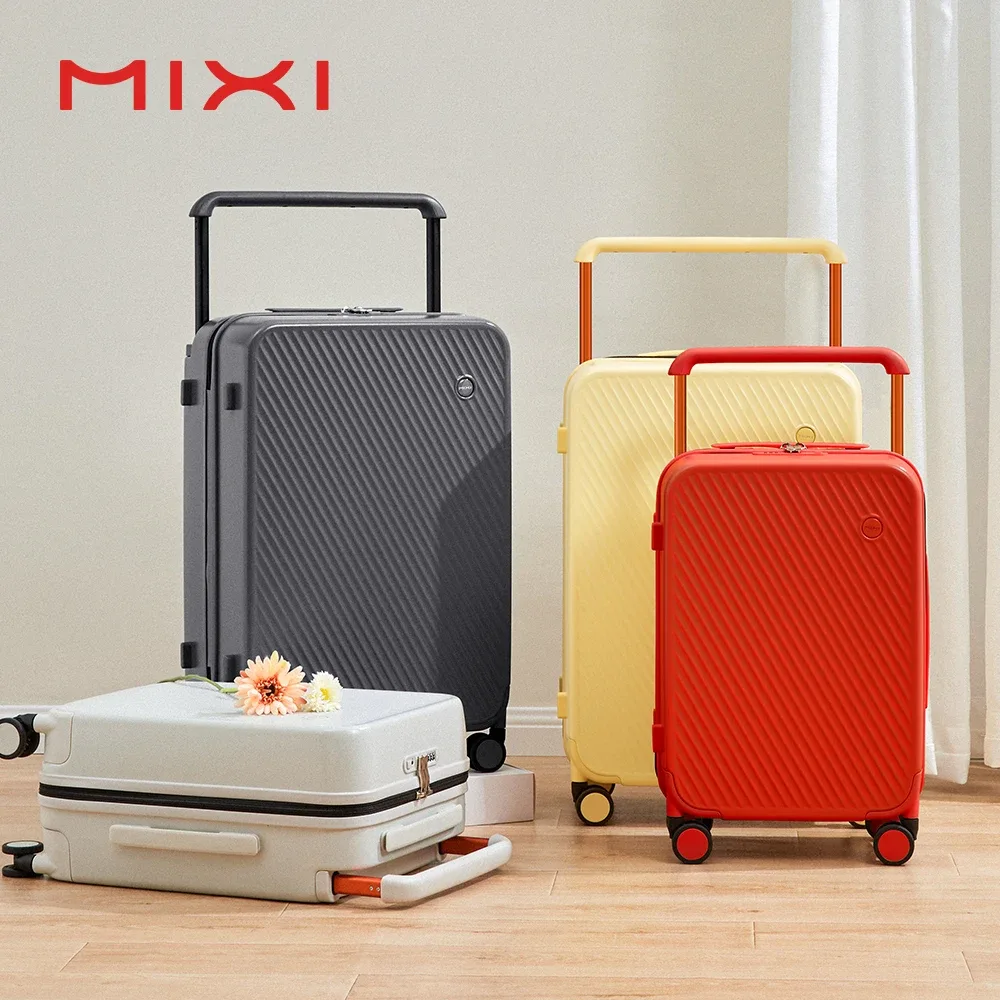 mixi – valise de voyage à poignée large, roues à roulettes, rigide, pc, serrure tsa, 20 24 pouces, unisexe