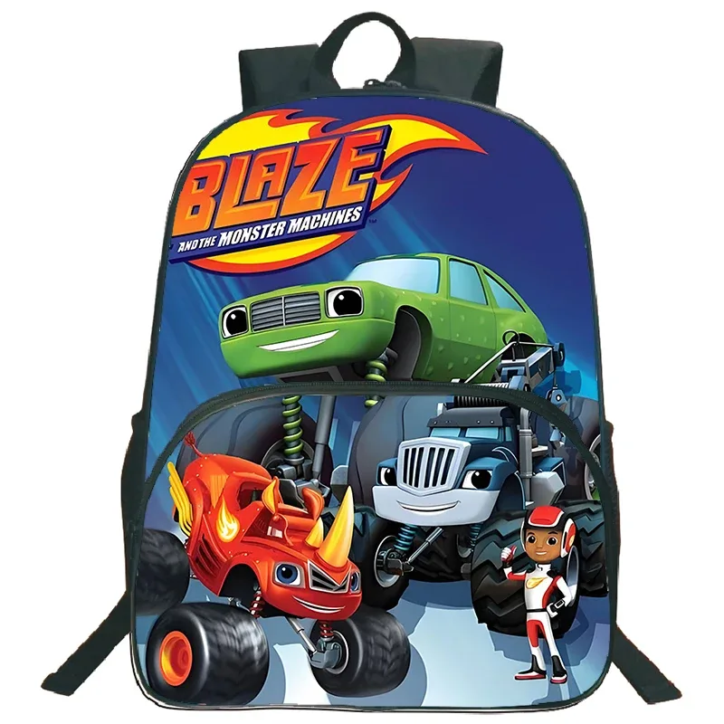 sac à dos blaze and the monster machines, 3 pièces, sac d'école pour enfants avec sacs à bandoulière, trousse à crayons, sac à dos blaze car pour garçons et filles