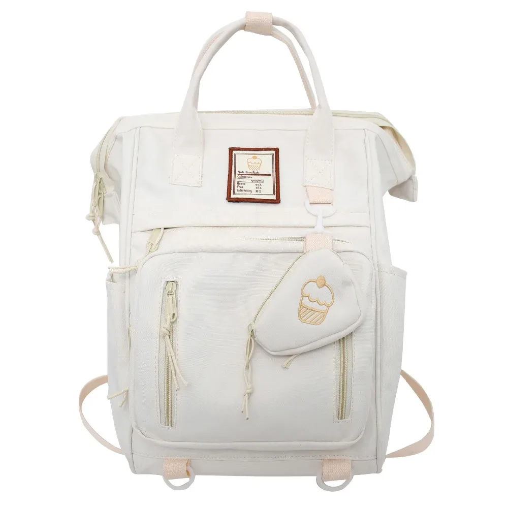 sac à dos portable pour ordinateur portable, sac à dos en nylon de style coréen, sac d'école pour collège, grande capacité, imperméable, sac à bandoulière, sac de voyage