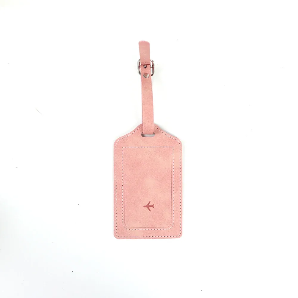 étiquette de bagage personnalisée en cuir pu avec nom, accessoire anti-perte pour voyage, carte d'embarquement en cuir