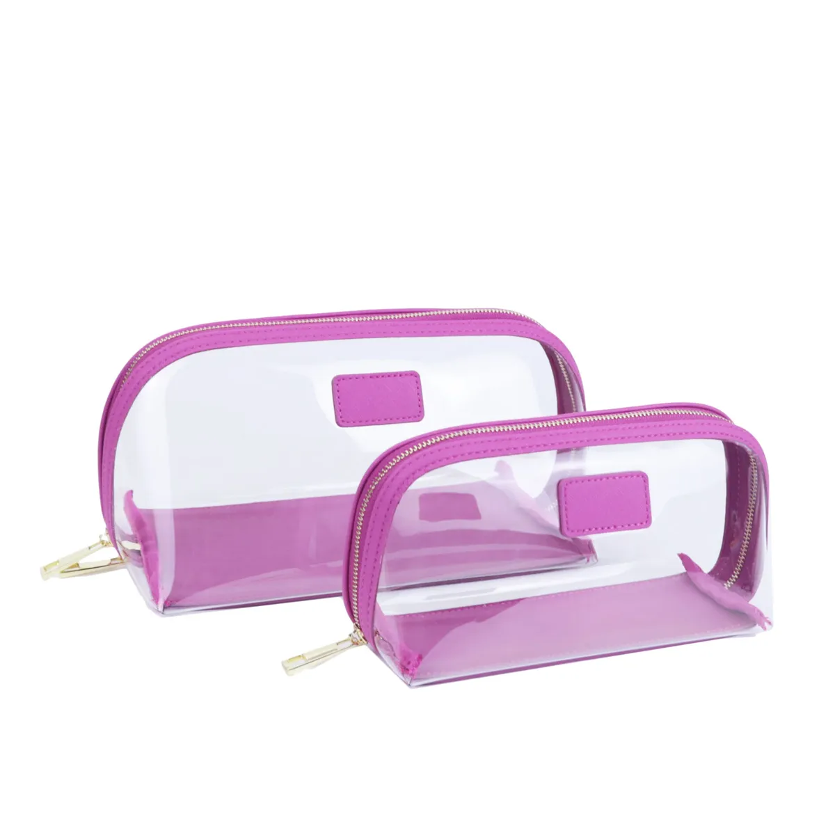 ensemble de sacs à cosmétiques de voyage en cuir véritable personnalisé, sac de rangement étanche pour pinceaux de maquillage, sac à cosmétiques portable transparent en pvc tpu