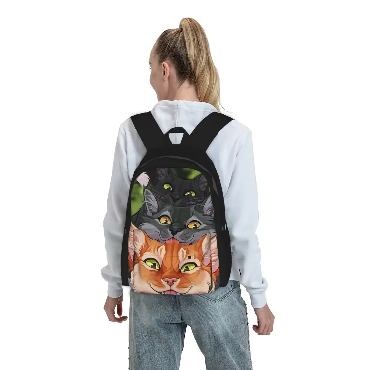 Sac à dos Warrior Cats pour garçons et filles, sac d'école pour enfants, sacs à bandoulière pour ordinateur portable pour hommes et femmes