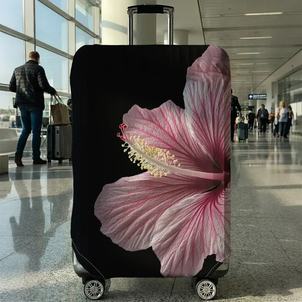 housse de bagage à imprimé fleur d'hibiscus, adaptée aux bagages de 18 à 32 pouces, manchon pour poignée de bagage, accessoires de voyage