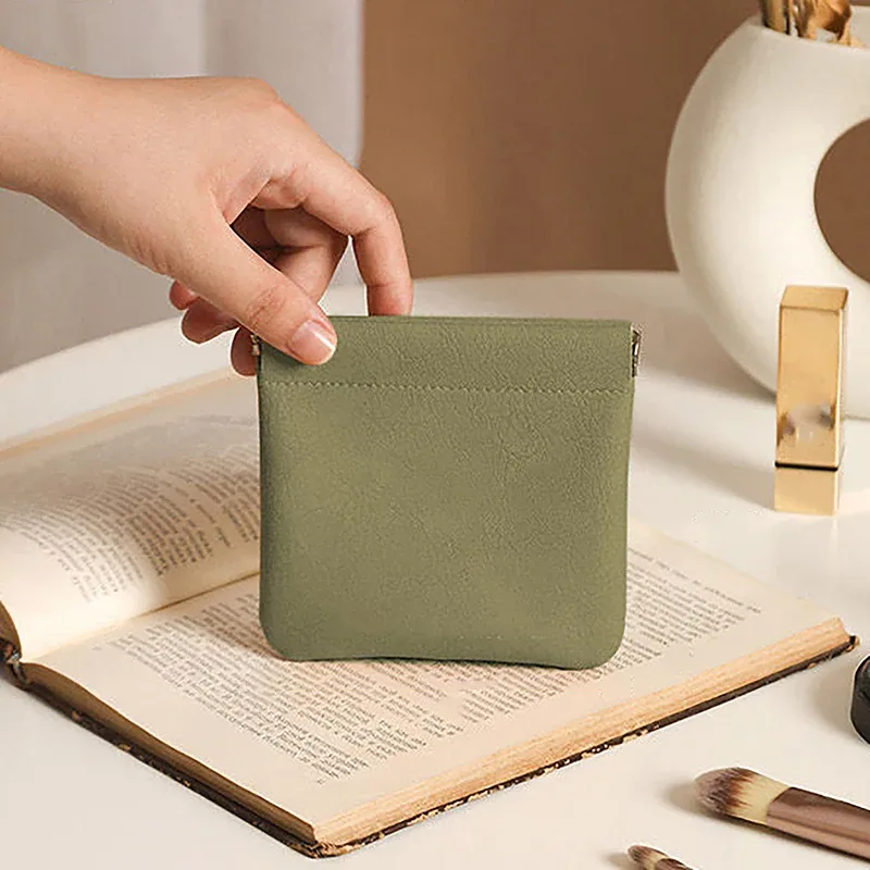 sac de rangement en poudre pour rouge à lèvres, pochette cosmétique, câble en cuir, banc, pièces de monnaie, bijoux, écouteurs