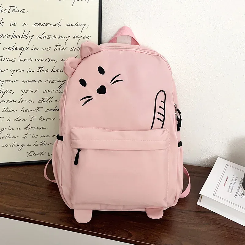 sac à dos scolaire mignon de style coréen, grande capacité, léger, en nylon, sac à dos décontracté pour étudiants, sac de voyage, sac pour ordinateur portable pour l'université