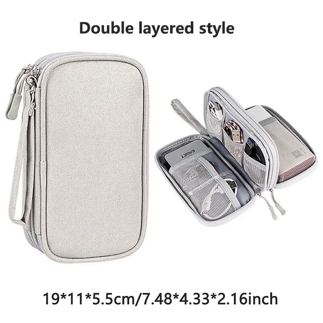 sac de rangement d'accessoires numériques multicouches, anti-poussière, housse de protection pour disque dur d'alimentation, sac de rangement pour câbles de données de batterie externe