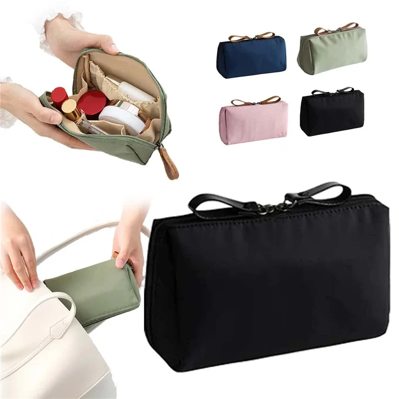 Trousse de maquillage de grande capacité, plusieurs couleurs, Dacron, rangement de voyage, pochette cosmétique partiquée, sac à main, paquet de rouge à lèvres