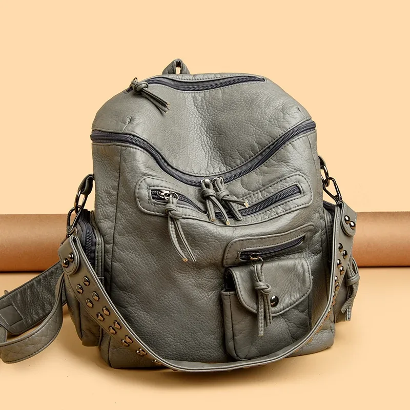2025 mode femmes sac à dos en cuir pu voyage pochette d'ordinateur école collège bookbag sac à dos décontracté sac à dos étanche pour fille dame
