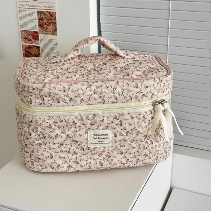 sac à cosmétiques imprimé floral pour femmes, sac à main, sac de rangement de voyage, sac de rangement de cosmétiques, sac matelassé de grande capacité, choisissez 1 parmi 3