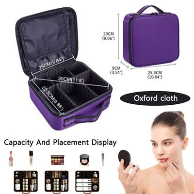 trousse de maquillage portable, boîte professionnelle, sac de rangement de maquillage, sac à cosmétiques étanche pour femmes pour voyage