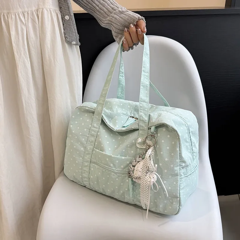 sac fourre-tout à pois pour femme, grande capacité, léger, sac de voyage décontracté, pochette à main, sac à main pour les sorties, le shopping et les voyages
