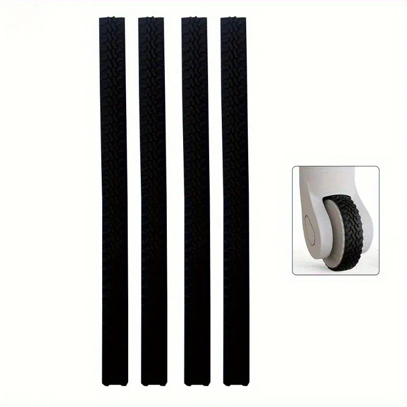 4 pièces de rechange pour roues de chariot, couvre-roues silencieux auto-adhésifs en silicone, anneau de protection en caoutchouc pour roues de valise de voyage