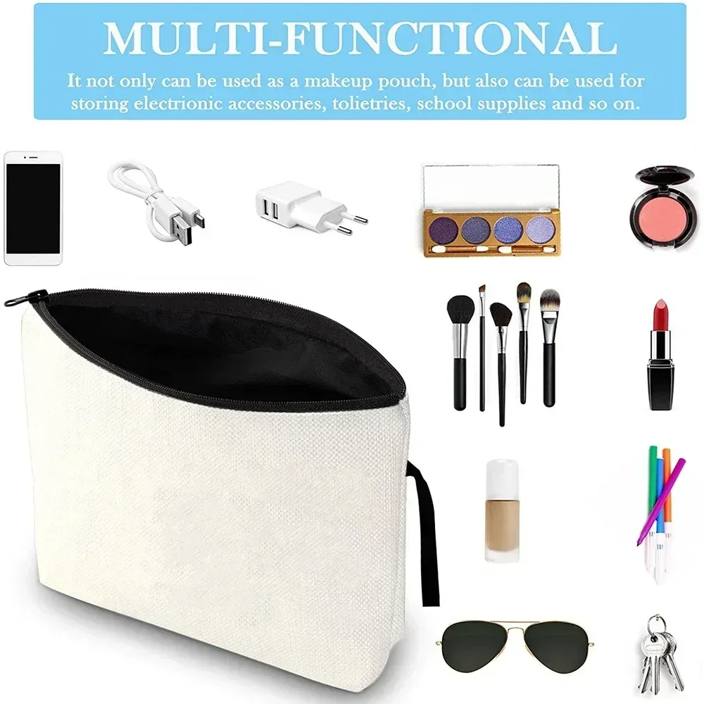 trousse de maquillage pour femmes, trousse à cosmétiques, série d'impression de lettres guirxiété, trousse de voyage, trousse de toilette en poudre, pochette pour dames