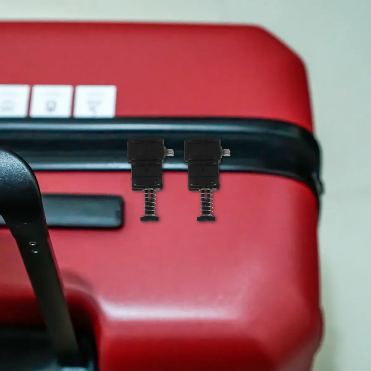 lot de 2 attaches de verrouillage pour poignée de bagage, en plastique et métal, de remplacement pour réparation de valise, avec loquet à ressort et rallonge de poignée