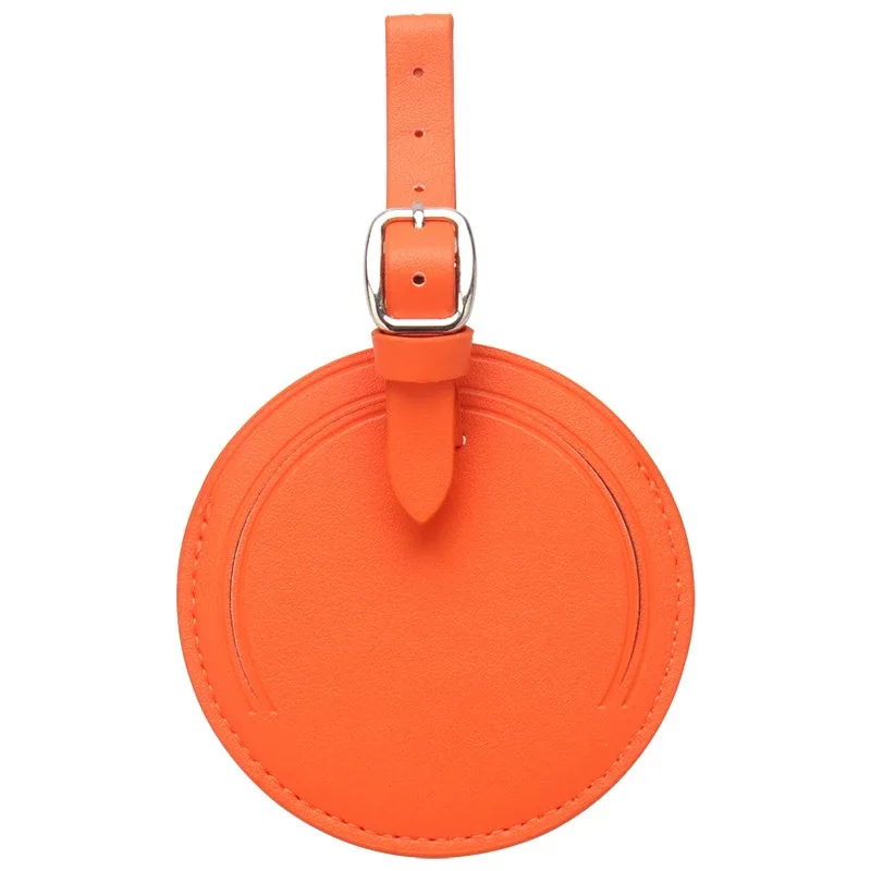 étiquette de bagage à initiales personnalisées, étiquette de bagage ronde de voyage d'affaires, étiquette de valise à rabat en cuir pu personnalisée, cadeau de mariage