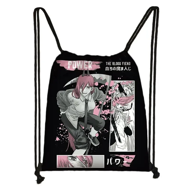 sac à dos de voyage avec tronçonneuse pour homme et femme, imprimé de proximité, denji pochita makima manga harajuku