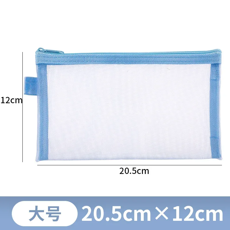 sacs à cosmétiques de voyage en maille transparente simple, sac de rangement cosmétique, étui à crayons à fermeture éclair transparente, poudres de maquillage en nylon, portable, nouveau