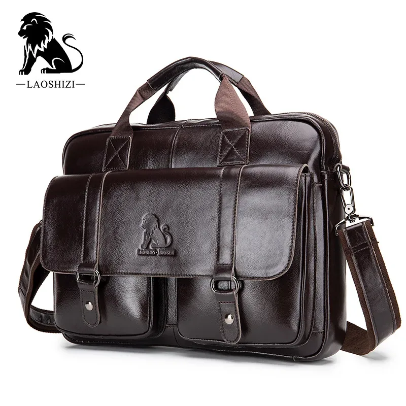 nouvelle sacoche pour homme en cuir véritable à 100 %, sacoche pour ordinateur portable, grande capacité, sac à main d'affaires, sac à bandoulière décontracté, sac messager