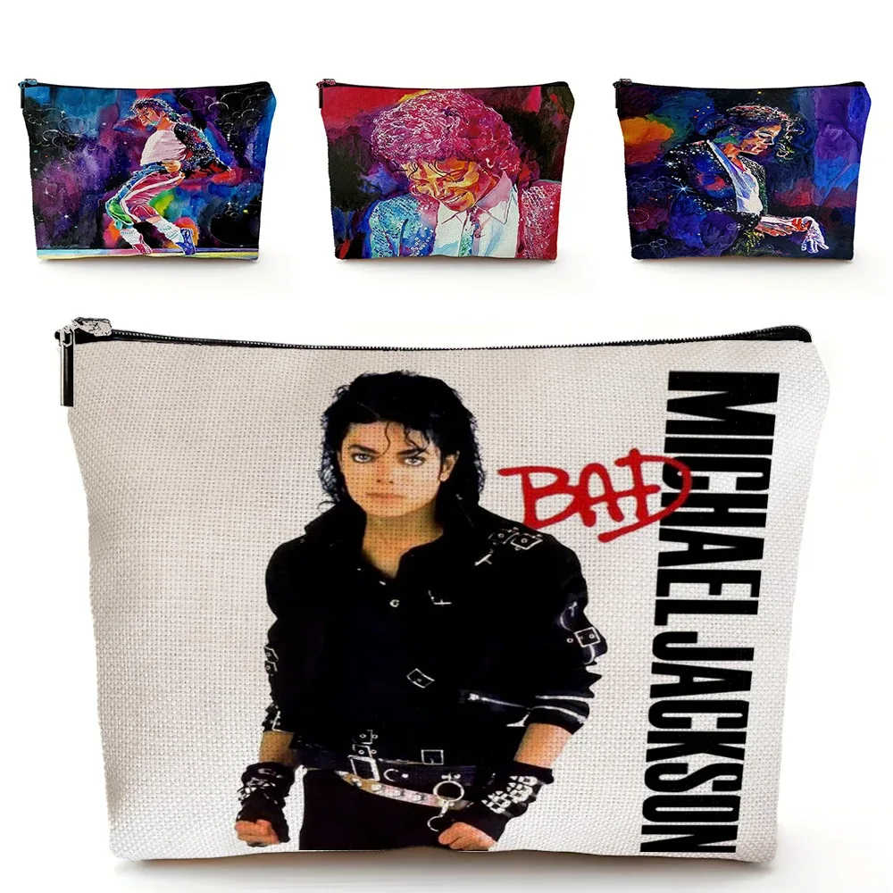 super star michael jackson sac cosmétique double impression sacs de maquillage femmes sac à main de mariage dame organisateur de voyage portefeuille enfant