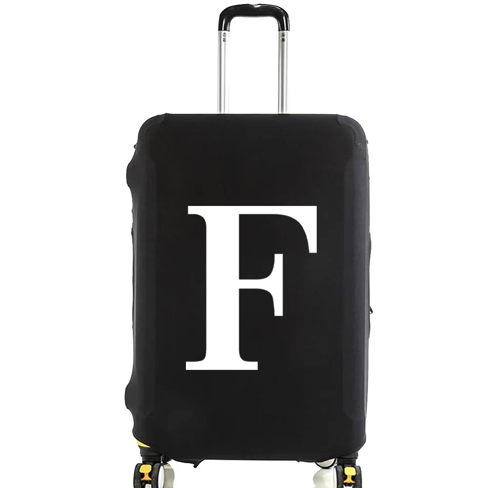 juste de bagage unisexe avec motif de lettre blanche, sacs à poussière élastiques, valise à roulettes, étui à la mode, accessoires de voyage, 18 "-32"