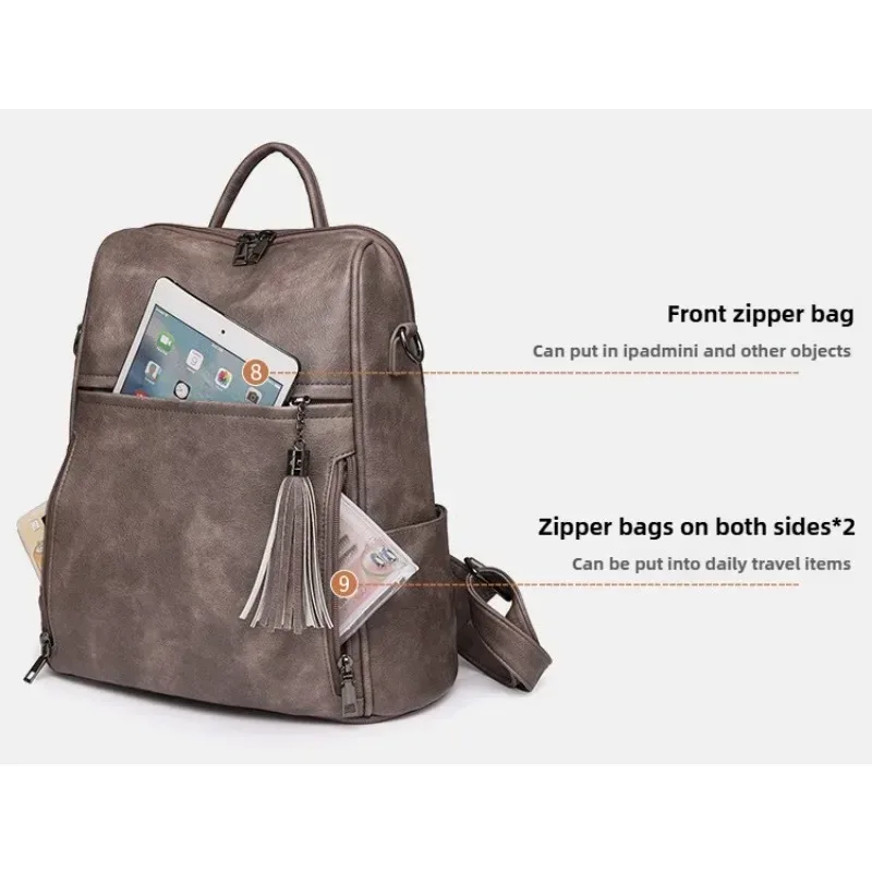 sac à dos antivol pour ordinateur portable de voyage pour femme, sac à livres universitaire, grande capacité, sacs initiés par l'ordinateur, degré d'eau, dames