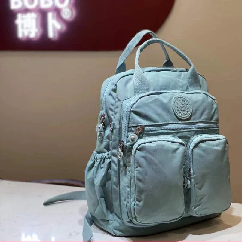 sac à dos imperméable en nylon pour femmes, poignée souple, solide, multi-poches, fermeture éclair, sacs d'école pour ordinateur portable, 2023
