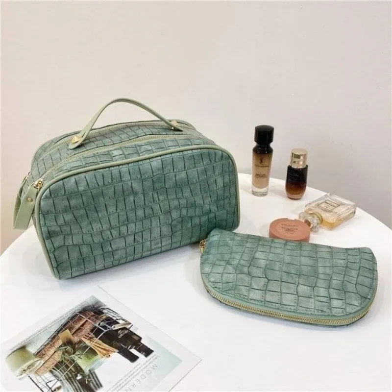 Sac de rangement cosmétique de grande capacité pour femme, sac de toilette étanche, sac à main de lavage simple, trousse de maquillage portable, évaluation de voyage