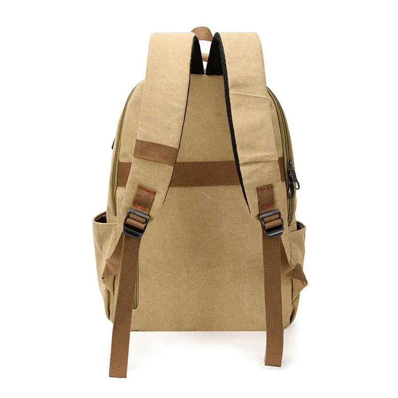 sac à dos en toile pour homme, simple et décontracté, unisexe, pour les voyages, sac d'école, grande capacité, sac à dos pour ordinateur portable