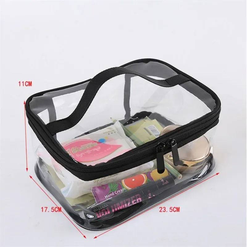 sac à cosmétiques de bain en pvc transparent imperméable pour femmes, trousse de maquillage de voyage avec fermeture éclair, organisateur de lavage de beauté, kit de rangement de toilette