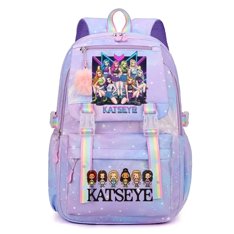 sacs d'école pour filles, sac à dos kpop katseye, sacs d'école décontractés à la mode pour adolescents, sac à dos léger pour étudiantes, sac à dos de voyage pour femmes