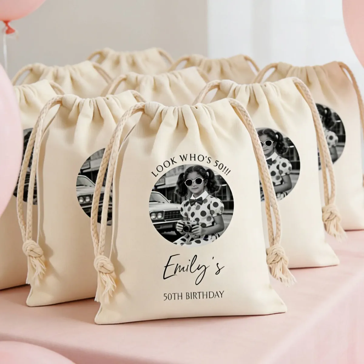 sac à cordon personnalisable, sac de rangement pour photos personnalisé, cadeau d'anniversaire, cadeau de naissance, cadeau de voyage, cadeau pour les parents