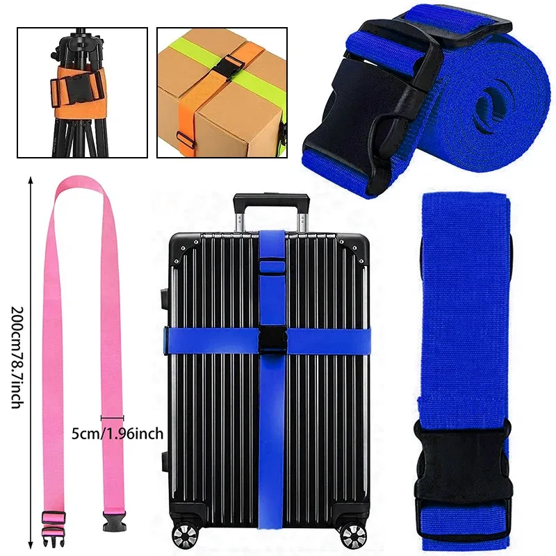 sangle de bagage de voyage réglable avec cadenas à combinaison, ceinture de sécurité antivol pour bagages, sangle de fixation pour l'emballage