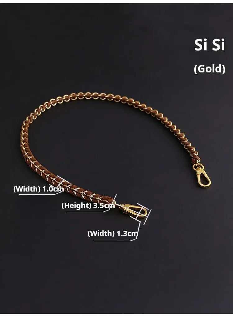 chaîne en cuir pour accessoires de sac, bandoulière, sangle de sac, modification de sac, largeur de chaîne 1cm
