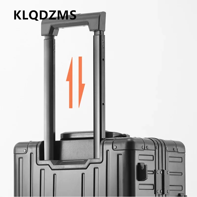 klqdzms valise ouverture avant boîte d'embarquement entièrement en aluminium alliage de magnésium boîtier de chariot 20 "24 pouces bagages multifonctions