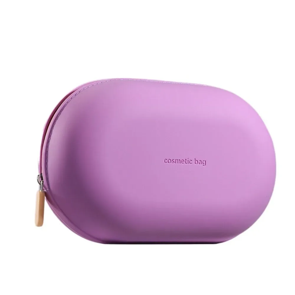 sac à cosmétiques portable en silicone de grande capacité, sac de rangement de voyage étanche à fermeture éclair, porte-monnaie souple anti-poussière, petit article