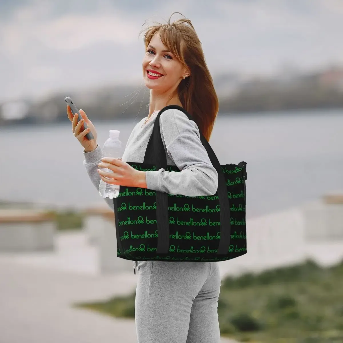 sac de voyage de plage united colors of benetton, fourre-tout de grande capacité pour salle de sport, yoga, sac à bandoulière de shopping pour femmes
