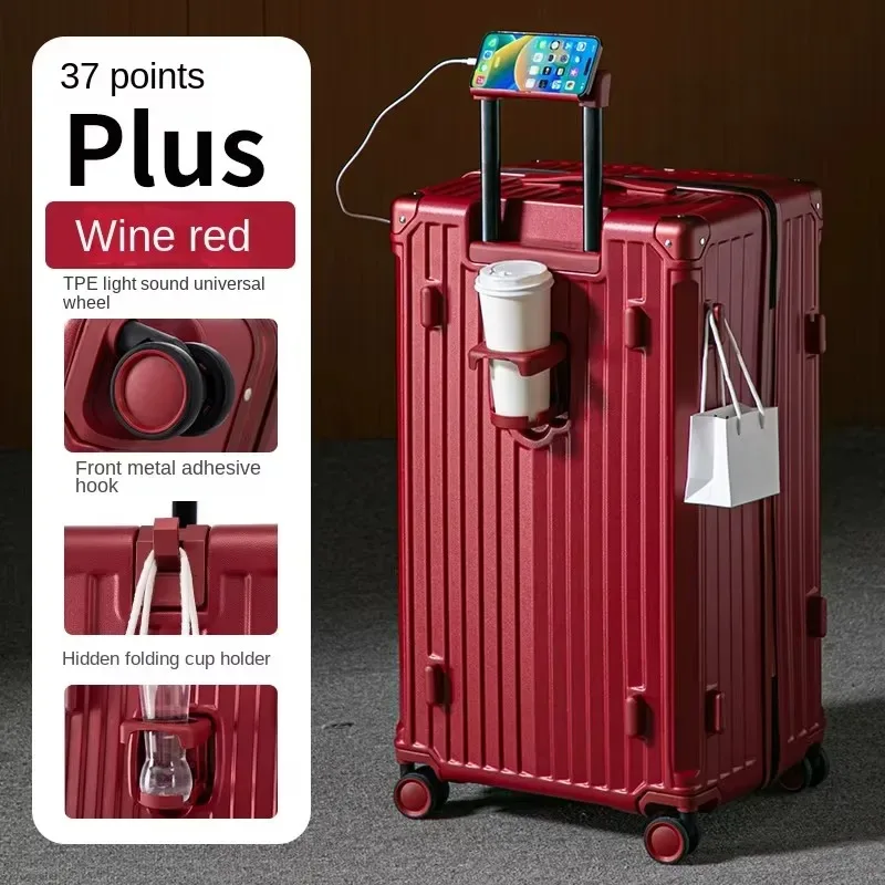 valise multifonctionnelle grande capacité 30 pouces, cadre en aluminium robuste et épaissi, valise de voyage à