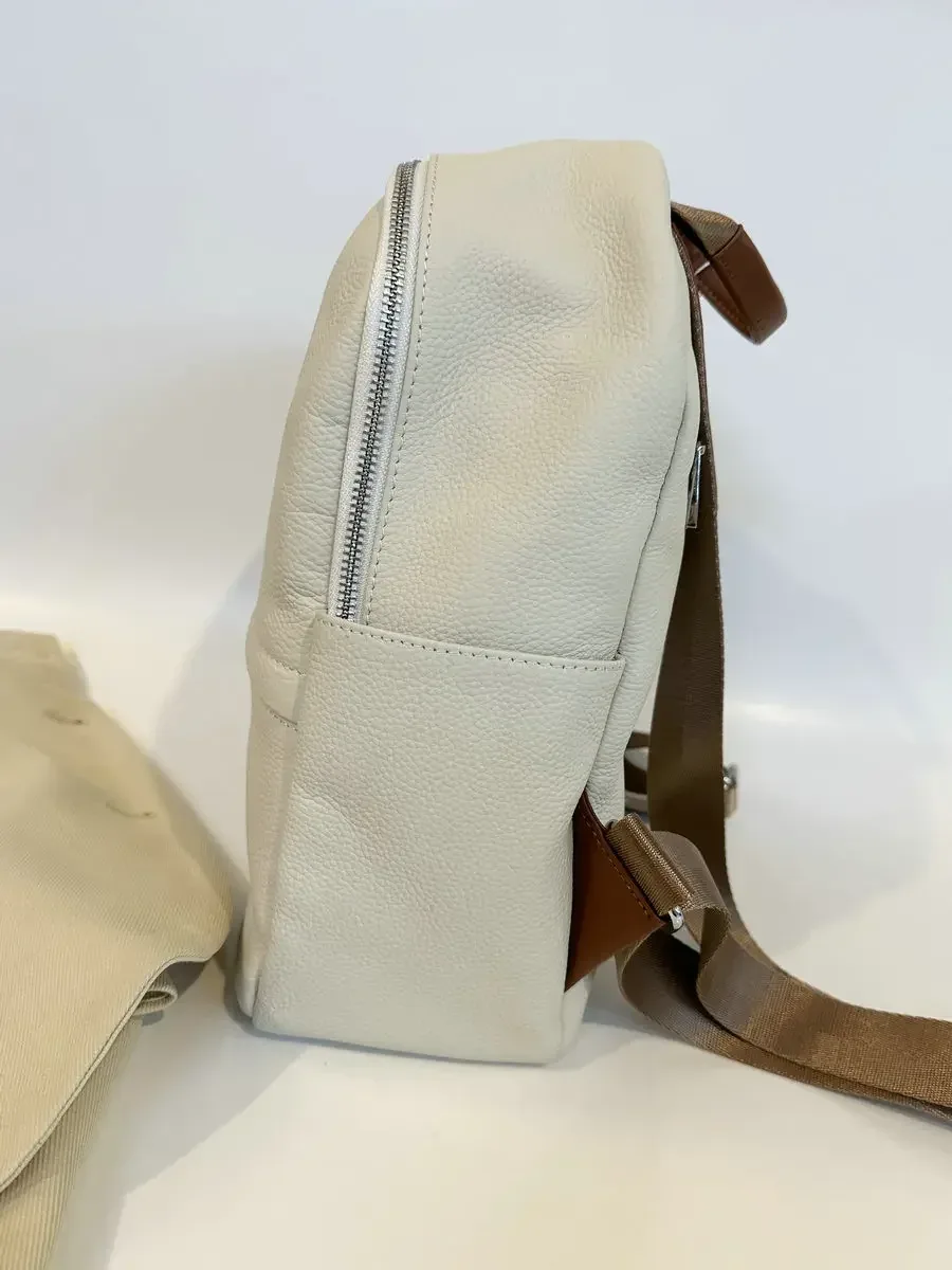 sac à dos de loisirs en cuir de vachette première couche pour femme, sac d'école blanc de grande capacité pour fille universitaire, sac de voyage commpiedmont initié
