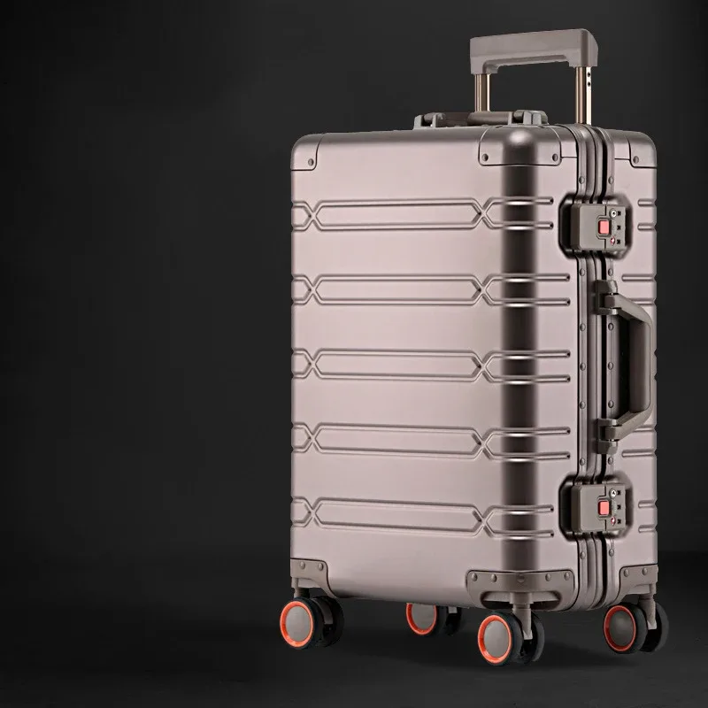 valise de voyage en alliage d'aluminium et de magnésium 100%, bagage roulant, chariot de 20/24/29 pouces, valise de cabine à main