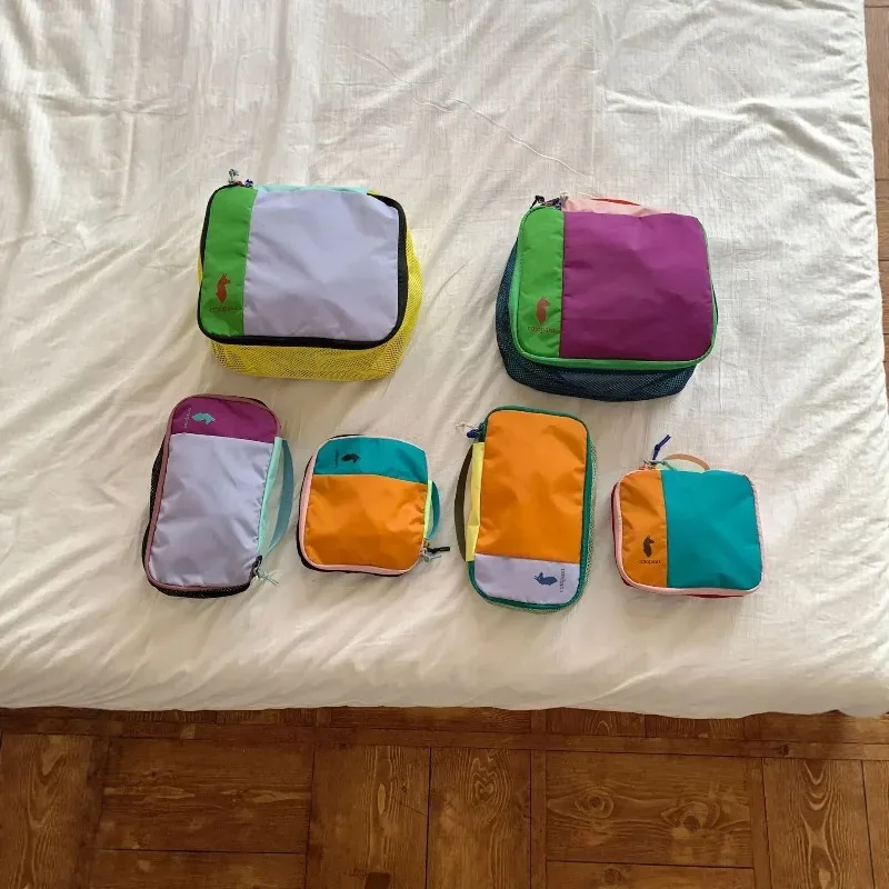 ensemble de 3 sacs de toilette de voyage multicolores en patchwork, imperméables, portables, pour le rangement des cosmétiques, organisateur de lavage pour la salle de sport en extérieur.