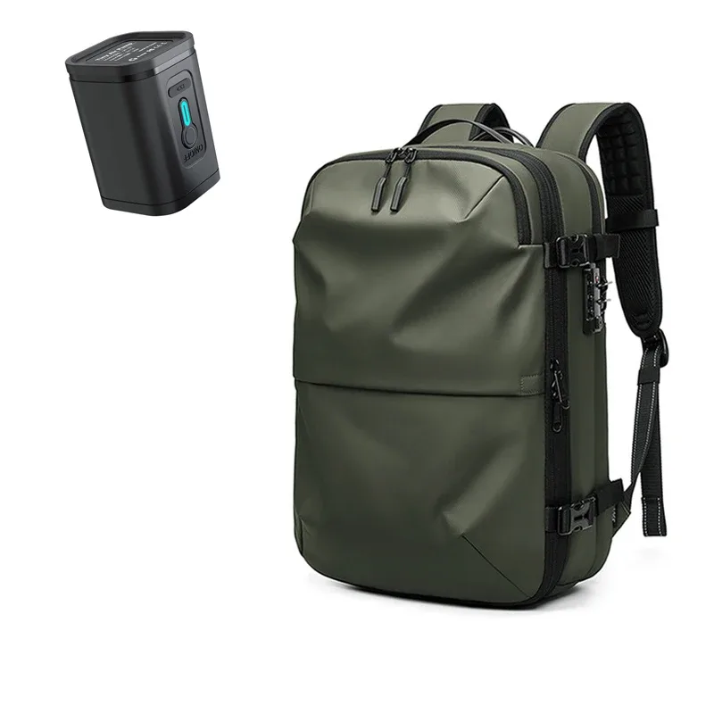sac à dos de voyage pour hommes, sac à dos à compression sous vide pour ordinateur portable de 17 pouces, sac à dos d'affaires de grande capacité, sac à dos d'école extensible pour randonnée