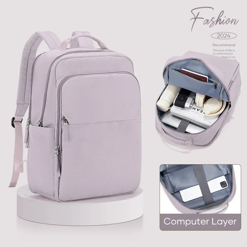 Sacs à dos pour femmes polyvalent collège sac à dos décontracté étudiant cartable étanche grande capacité voyage sac à dos pochette d'ordinateur