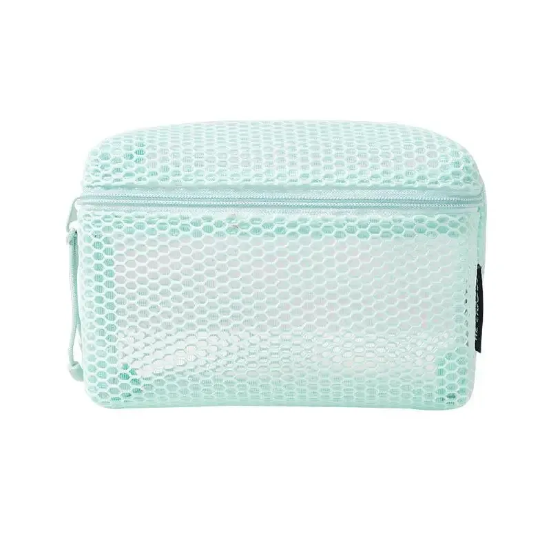 (summer4) trousse de toilette de voyage en maille - organisateur de voyage transparent avec fermeture éclair, trousse de maquillage réutilisable pour femmes et hommes