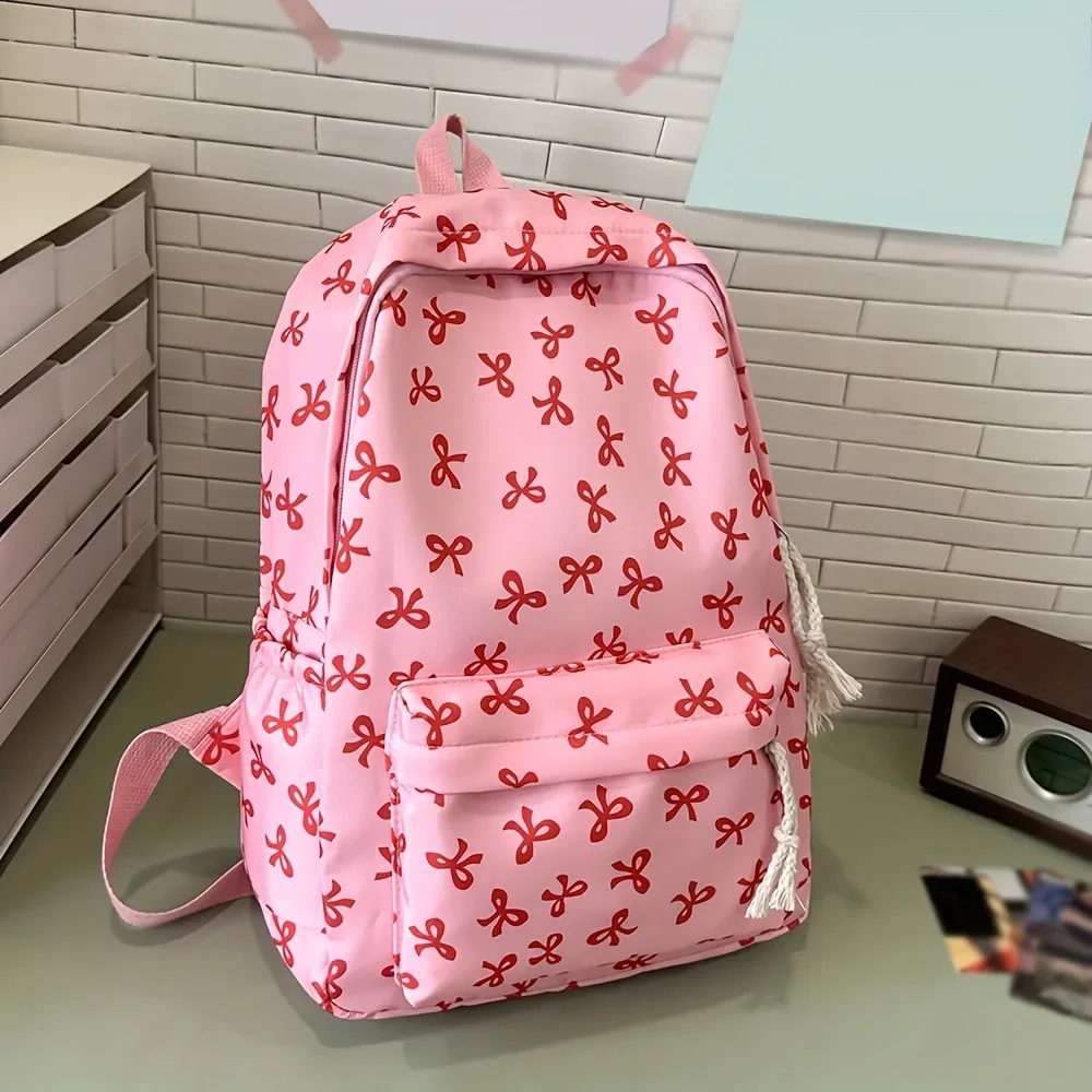 sac à dos décoratif avec nœud pour filles et femmes, léger, décontracté, pour les voyages, les trajets quotidiens, le sport, l'école, élégant, printemps-été