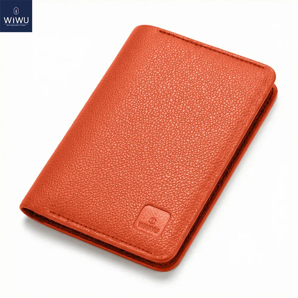 portefeuille wiwu master passport rfid anti-contrefaçon en cuir pu, pochette de rangement douce pour la peau, sac de transport
