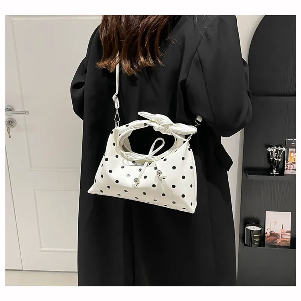 Petit sac à main tendance en cuir, sac à bandoulière à pois, sac polyvalent pour femmes, accessoires féminins