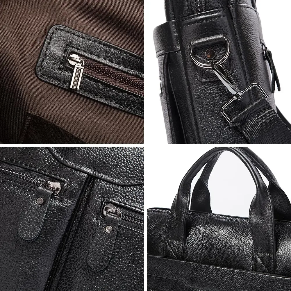 humerpaul – mallette en cuir véritable pour hommes, sac pour ordinateur portable d'affaires avec plusieurs poches, sac à main durable, sacs à bandoulière pour voyage 