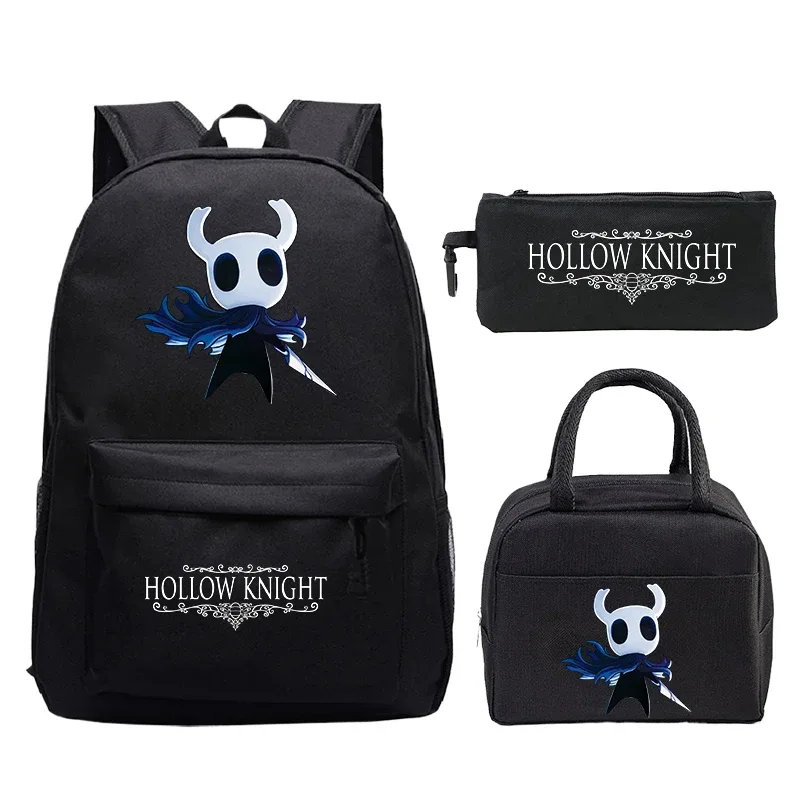 lot de 3 sacs à dos game hollow knight, sac à déjeuner et trousse à crayons, sac d'école léger pour garçons et filles, sac à dos de voyage pour étudiants, sac à dos pour ordinateur portable et livres