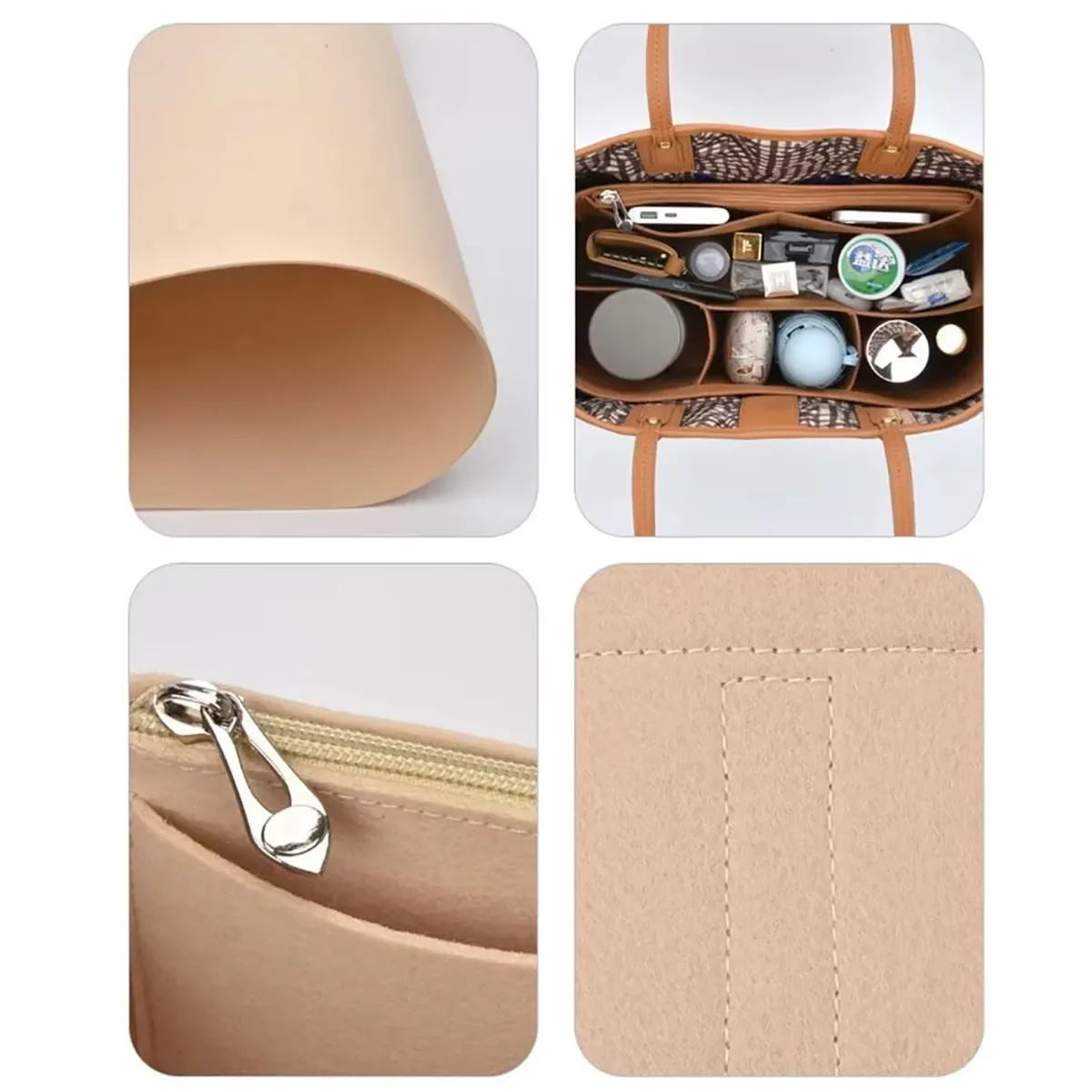 1 pièce organisateur de sac à main en feutre, insert de maintien de forme pour sacs liz visetos speedy neverful